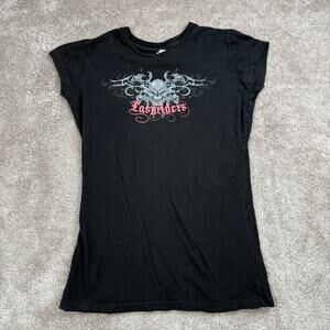 Black Easyriders T-shirt Size S Biker Chick Motorcycle Punk Alternative Spine